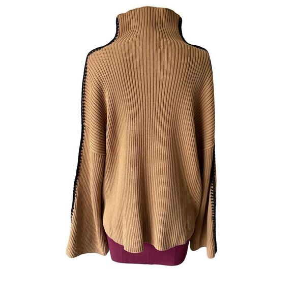 Rag & Bone Ingrid Turtleneck WHIPSTITCH  Sweater size M Tan Organic Cotton - Picture 4 of 11